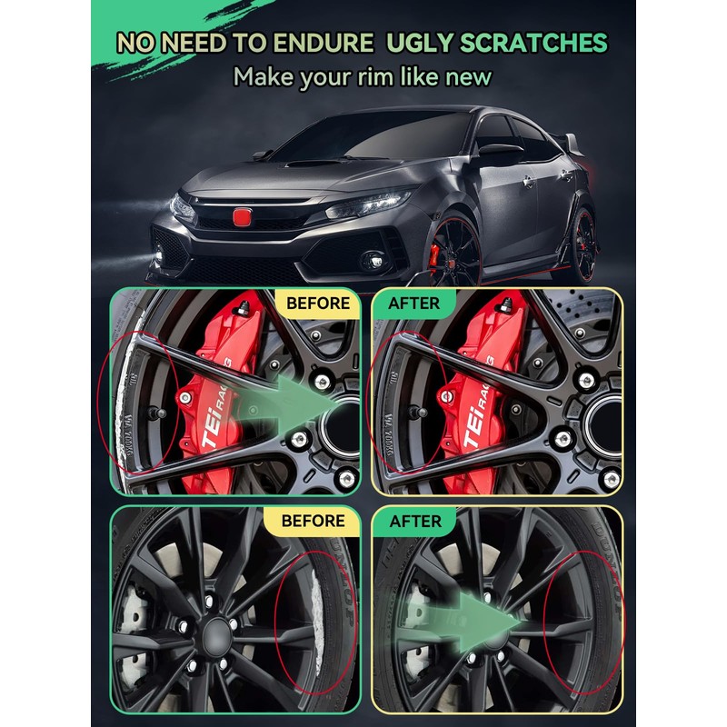 Cardiality Gloss Black Rim Touch Up Paint for Honda,Wheel Scratch