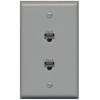 RiteAV 1 Gang 2 Port Cat6 Wall Plate - Gray