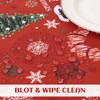 Hapterouse Tablecloth Washable Red Tablecloth Christmas Rectangular Christmas Tablecloths Christmas