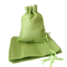 Autupy 20 Pack Green Jewelry Pouches with Drawstring, 3.7 x 5.3 Inch Drawstring Pouches Gift Bag, Burlap Favor Sacks for Wedding, Party, Valentine, Christmas