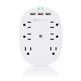 360 Electrical Studio 4.8 6-Outlet Surge Tap w/ 4.8A 3-Port USB and 1080 Joules of Surge Protection