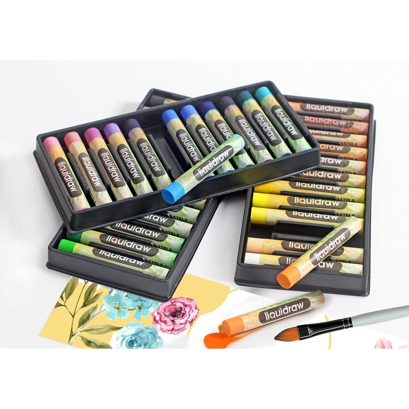 Liquidraw Oil Pastels Super Soft Water Soluble For Art, 36