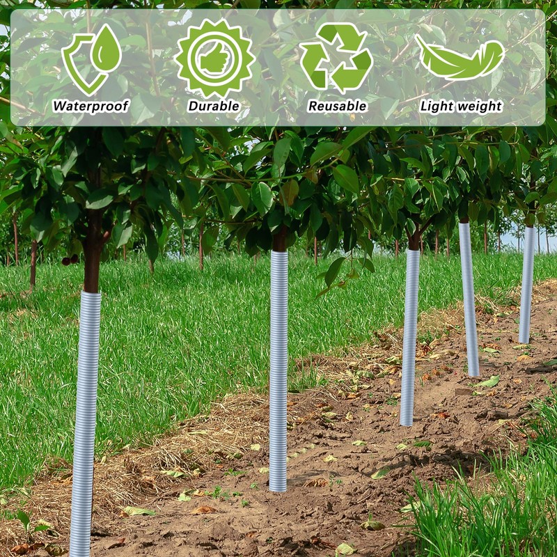 Nuenen 12 Pcs Corrugated Tree Guards, Long 15.75 Inch Diameter