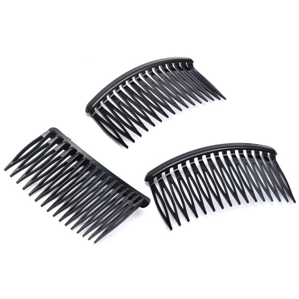 12 Pcs Black Plastic Side Hair Combs with 16 Teeth Hair Comb Clip DIY Hair Accessories for Women and Girls