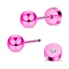 ZDE Titanium Women's Earrings Flat Back Ball Stud Earrings Women