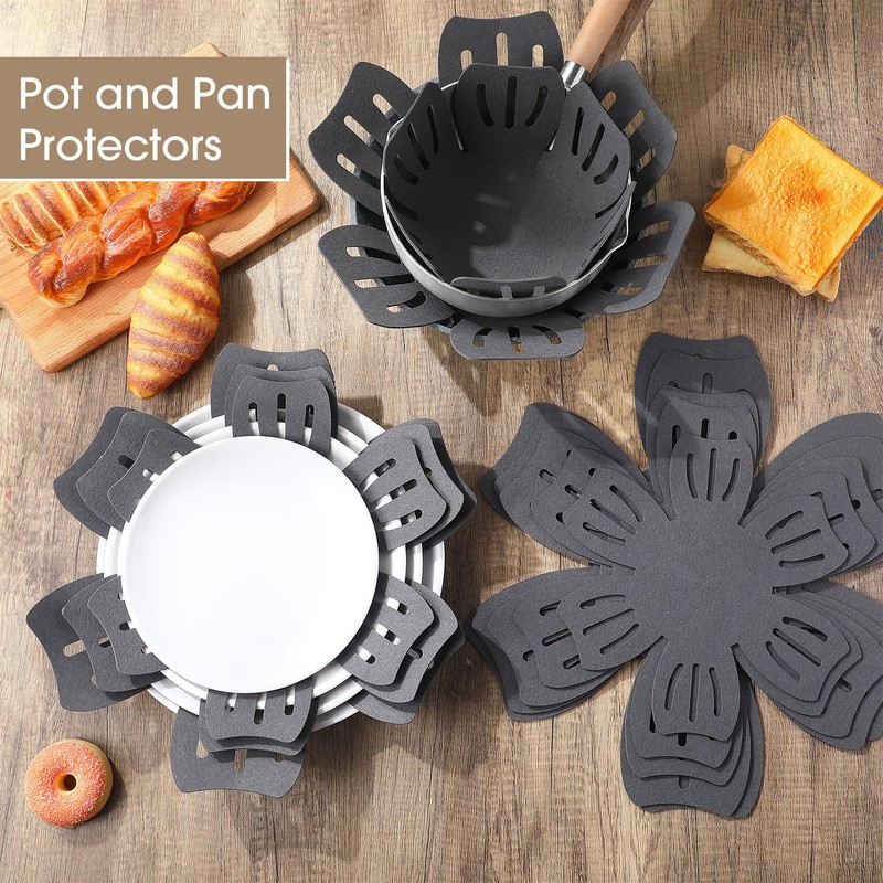 Nuogo 30 Pieces Pot and Pan Protectors, 5 Different Size,