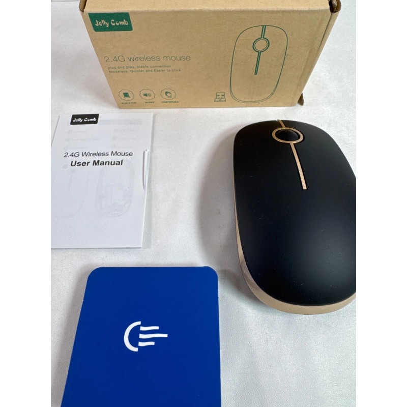 Jelly Comb Slim Wireless Mouse 2.4GHz USB Receiver Black &