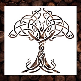 Tree of Life Stencil Template - Reusable Big Large Small Tree Stencils for Painting on Wood, Glass, Wall Rock, Walls, Canvas, Glassware, Spray Painting, Airbrushing, Crafts (12x12)