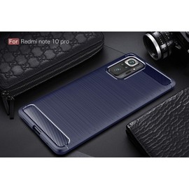 CruzerLite Case Compatible with Redmi Note 10 Pro Case, Carbon Fiber Texture Design Cover Shock Absorption Compatible with Redmi Note 10 Pro Max Case Designed for Redmi Note 10 Pro/ 10 Pro Max (Blue)