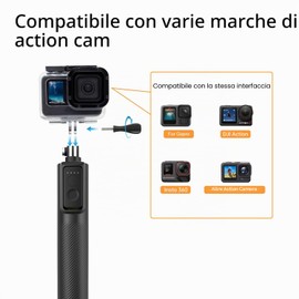 Suptig Bastone per selfie con impugnatura galleggiante, impermeabile, estensibile, monopiede, compatibile con GoPro Hero 13 Hero 12/11/10/9/8/7/6/5, GoPro Mission 1 Pro, DJI Action 6 5 Pro 5 4 3 e