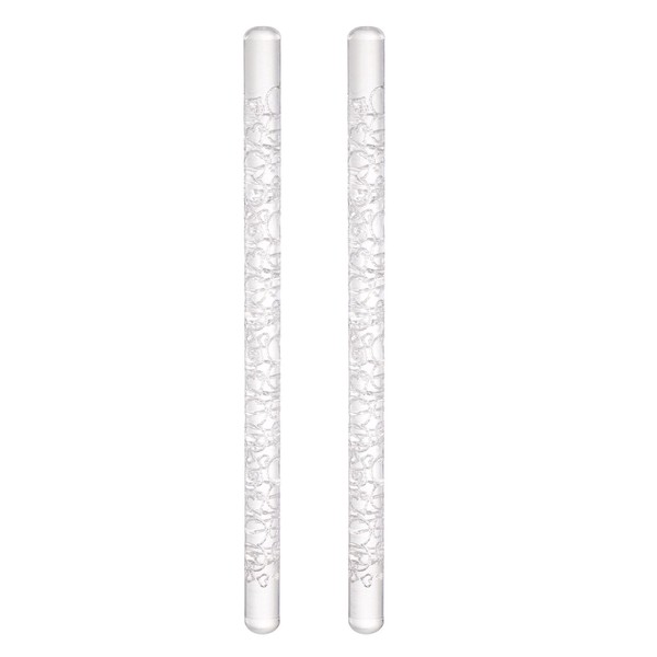 sourcing map 2pcs Acrylic Embossed Rolling Pin 6.3 Inch Heart