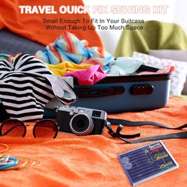 SweetSerenade 10 Boxes Mini Sewing Kit, Quick Fix Sewing Kit Small Travel Sewing Kit Pre Threaded Needle Kit with Pin Button