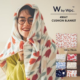 World Party Cushion Blanket 4-Way Flowers and Birds Off 100x70cm Blanket Throw Cushion W082-133 Medium