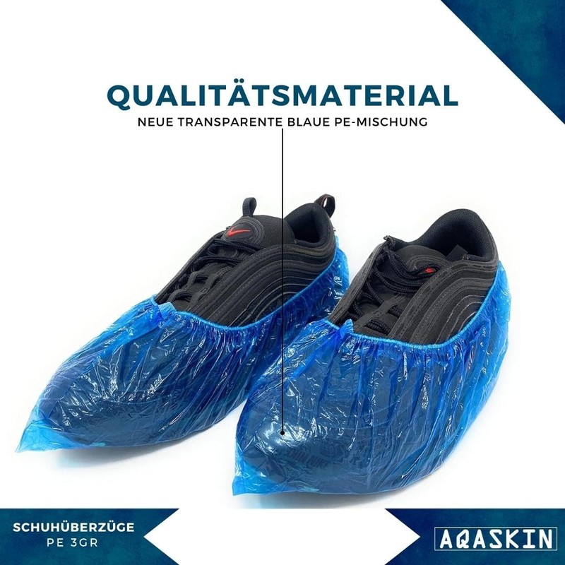 200 x Disposable Polyethylene Shoe Covers 3g High Tear Resistance