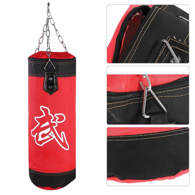 Boxing Training Punch Bag, Canvas Punching Bag Set with Sandbag/Metal