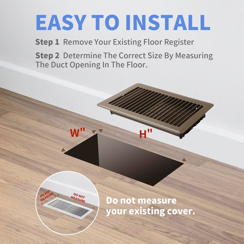 Howeall 6x10 Inch Floor Register - Heavy Duty Steel Walkable