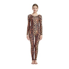 Full Bodysuit Womens Long Sleeve One Piece Jumpsuit Spandex Zentai Unitard (XX-Large, Tiger)