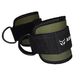 Armours Fit Ankle Straps For Cable Machine Women - Kickbacks, Glute Workouts, Lower Body Exercises - Adjustable Leg Straps with Neoprene Padding (Green)