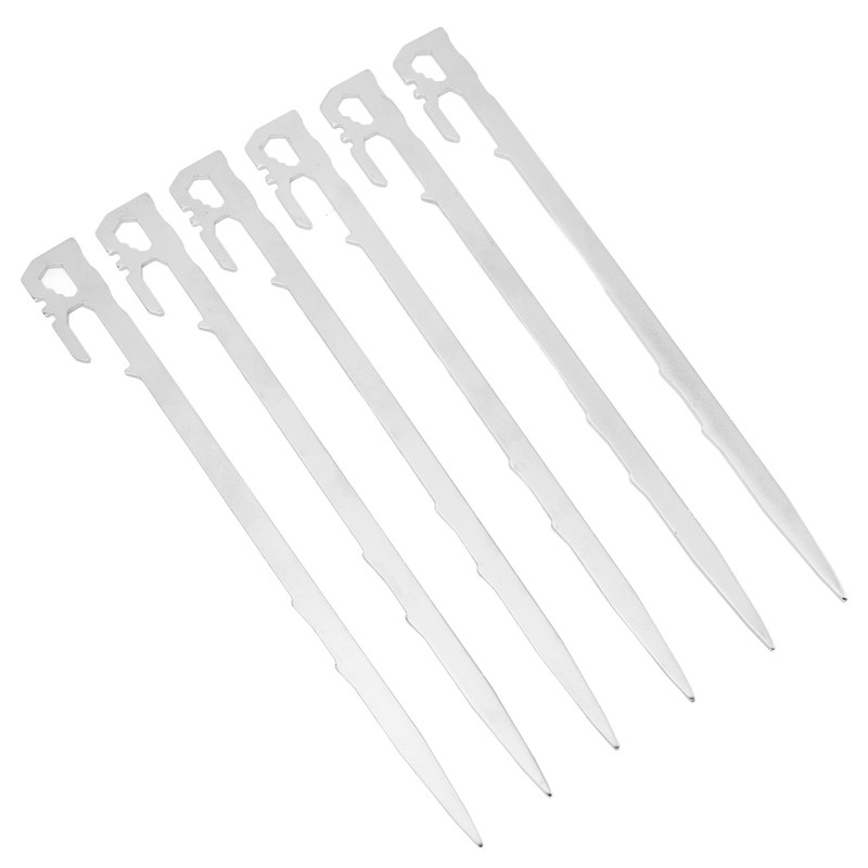 6pcs 420 Stainless Steel Canopy Tent Stakes Thickened High Hardness
