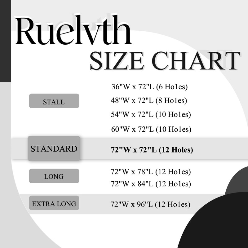 Ruelvth Black and White Shower Curtain, Modern Abstract Black Marble