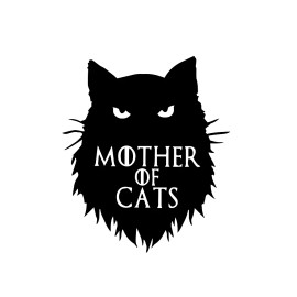 Unbranded Mother of Cats BLACK vinyl decal Game of Thrones style weatherproof 3.5 x 4 in