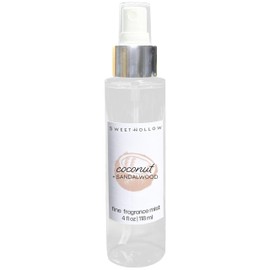 SweetHollow Coconut + Sandalwood Fine Fragrance Mist, Beach Inspired Tropical Scented Perfume Body Spray with Clean Ingredients, Infused with Essential Oil