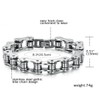 Oidea Men’s, Stainless Steel, Bicycle Chain Bracelet, 13 mm Wide,