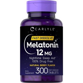 Melatonina 300 Tabletas Berry 12mg Maxima Potencia Eg M36