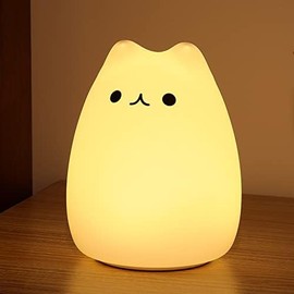 ZKLiLi Katze Lampe, Kitty Nachtlicht für Kinder Fernbedienung Silikon LED Nachtlichter Kleinkind Baby Mädchen Wiederaufladbare Nette Kawaii Nachtlicht...