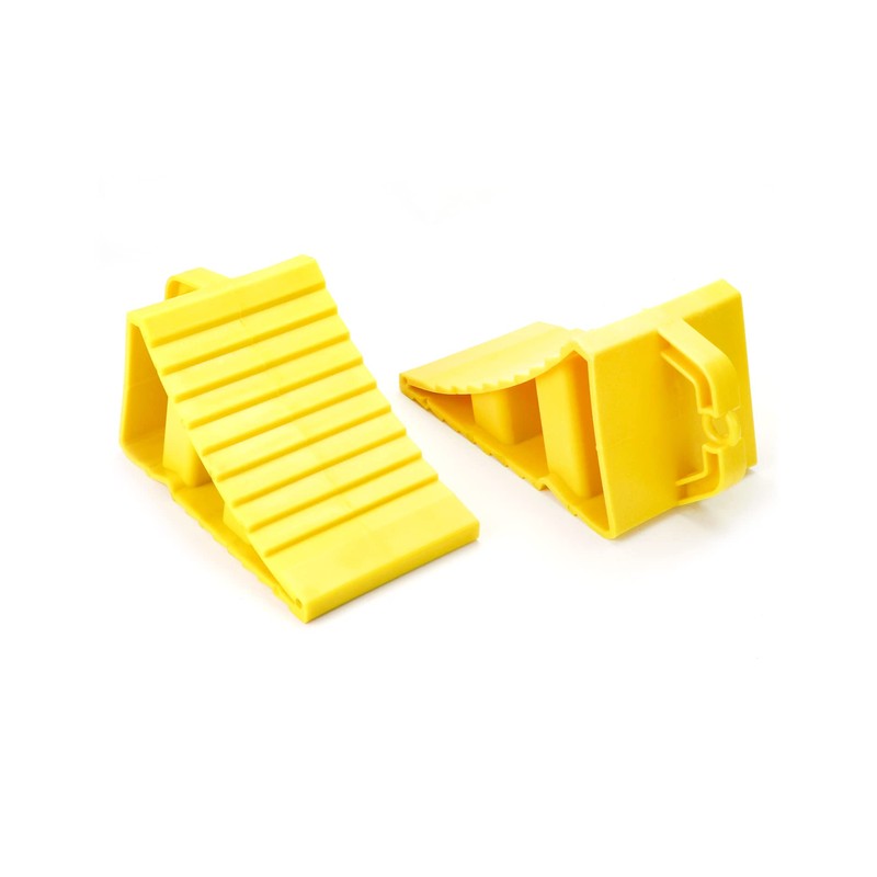 QWORK® Set of 2 wheel chocks, brake chocks for trailers,