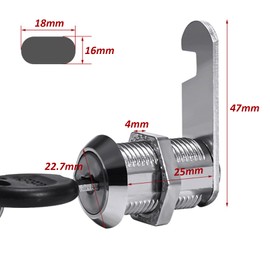 Anhoer 25mm Security Mailbox Lock with Alike Keys Barrel Drawer Mail Box Locker Cam Lock Cabinet Drawer Cam Locks for Door Cabinet Cupboard Locker Letter Box Wardrobe