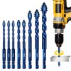 Upgraded 8 Pcs Serrated Masonry Drill Bit Set, 6-14mm (1/4