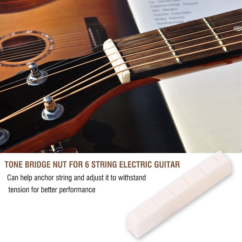 2Pcs Electric Guitar Nut 6 String BassTone Bridge Nut String