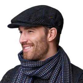 Kerry Cap, 100% Wool Tweed, Quilted Interior, Made in Ireland (US, Alpha, X-Large, Gray)