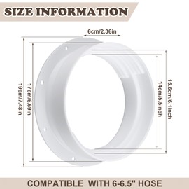 Innconee 2 Set White Dual Size Wall Mount Connector for Portable Ac Vent Ac Exhaust Hose Coupler for 6 and 6.5 Inches Hose Accessories Plug