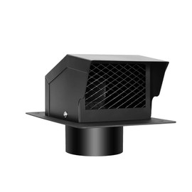 4 inch Roof Vent Cap, Removable Roof Vent, Bathroom Exhaust Roof Vent for Dryer, Galvanized Steel with Damper for Ventilation System, Black