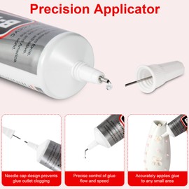 B7000 Glue Clear with Precision Tip Nozzle Diameter 1mm, B7000 Glue Clear for Rhinestones B-7000 Glue Clear for Rhinestone Crafts Adhesive Glue B7000 Jewelry Glue for Metal Stone Fabric 2pcs50ML