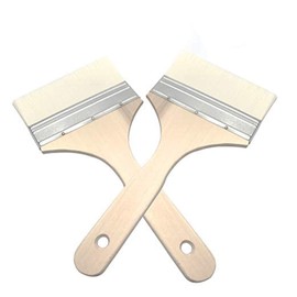 NGe 5" Goat Hair Brush, Large Area Flat Brushes, for Paint, Chip Paint, Stains, Varnishes, Water Color and Acrylic Paint, 2 Pieces