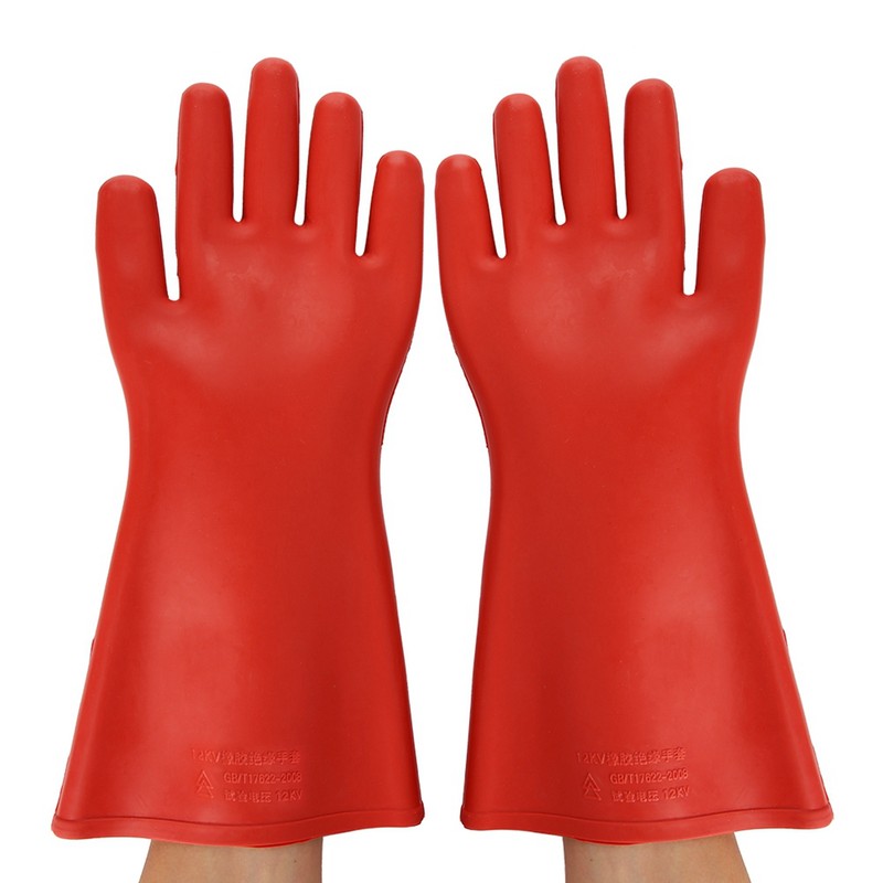 12KV High Voltage Proof Rubber Insulated Gloves Waterproof Safety Electrical