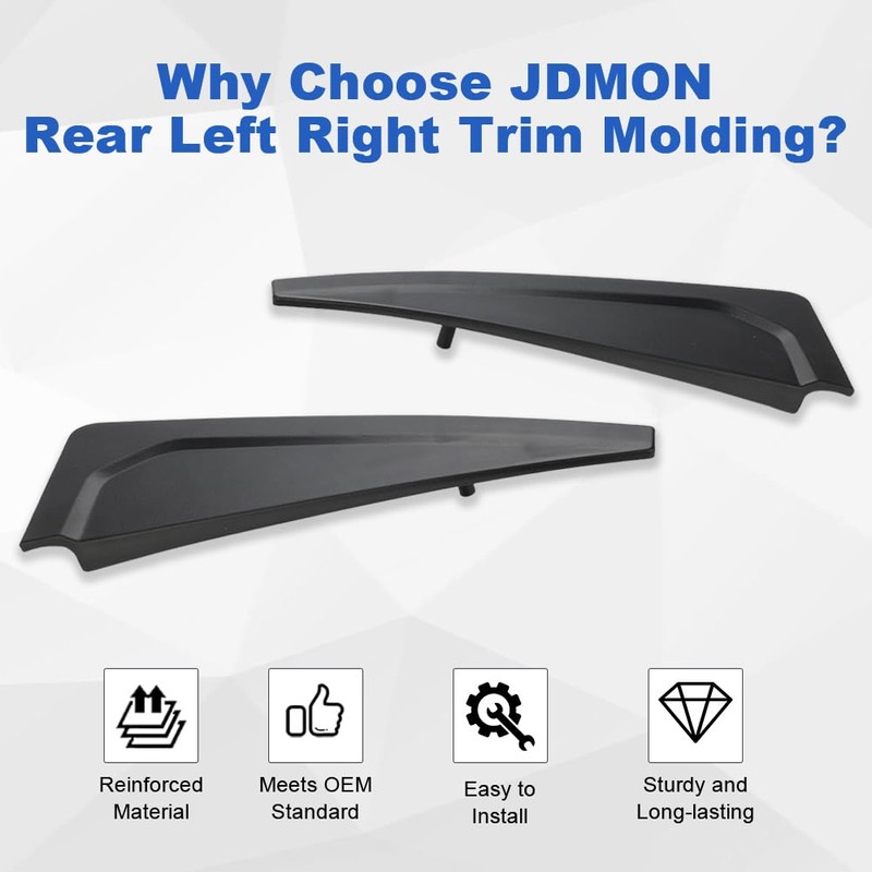JDMON 2PCS Exterior Rear Left Right Door Panel Trim Molding