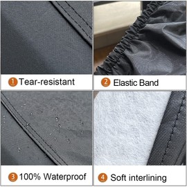 Kayme Rv Tire Covers 4 Pack, Travel Trailer Camper Truck SUV Motorhome Sun Rain Snow Protector, Waterproof Wheel Cover, Fit 33-35 Inch Tire Diameter/Black