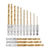 13-Piece Metal Drill Bit Set Titanium Coated HSS Twist Drill