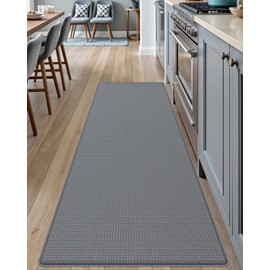 DEXI Kitchen Mats for Floor Cushioned Anti Fatigue, 23x71, Waterproof Stain Resistant Standing Mat, Supportive Memory Foam Rugs for Front Sink Office Laundry, Grey