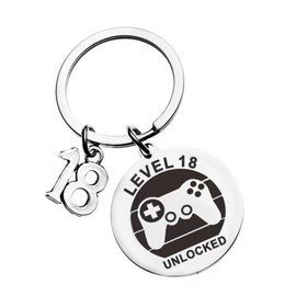 SLIVERBA 18th Birthday Gift Girl Boy Keyring 18th Birthday Gift Birthday Gift for Best Friends Cool Gift Ideas 18th Birthday Gift Brother Birthday Gift, Silvery