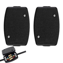 2Pcs Black 3 Terminal Electrical Cable Junction Box 13amp 250v Flex Connector 3 Core Cable Joiner Black Cable Connectors For Indoor Wiring, Lighting,Power