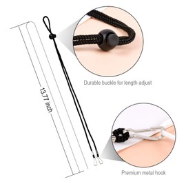 Arae Mask Lanyard Adjustable For Face Covering Holder Extender for Men Women Kids Bandanas with Clips Convenient Safety Ear Saver - 5 Pcs, Black