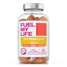 Vitamin D3 Gummies 4000IU, 100µg - 60 Natural Orange Flavour Chewable Yummy Gummies - 2 Month Supply - Made in The UK