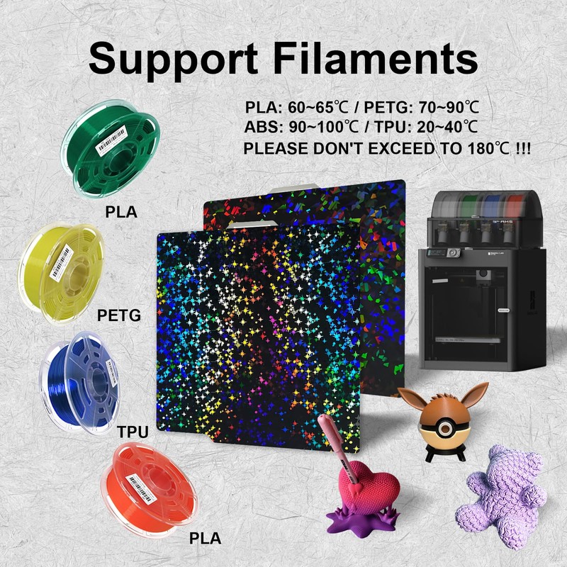 IdeaFormer-3D Rainbow Confetti PEF+Galaxy PEY Placa de construcción lisa para