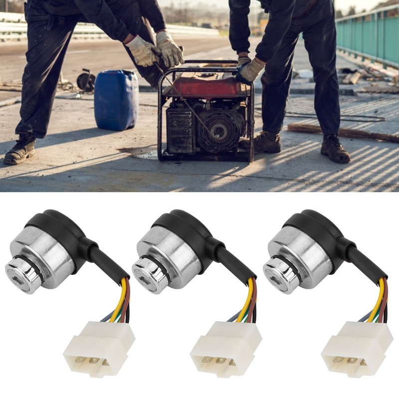 3Set 6 Wire Ignition Switch with Key for 188F/GX390/190F/GX420 Gasoline