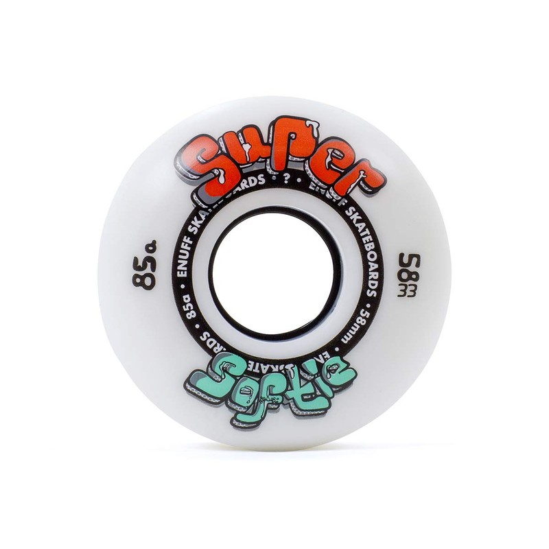 ENUFF Skateboards Super Softie Wheels, Unisex Adult Wheels, White (White),